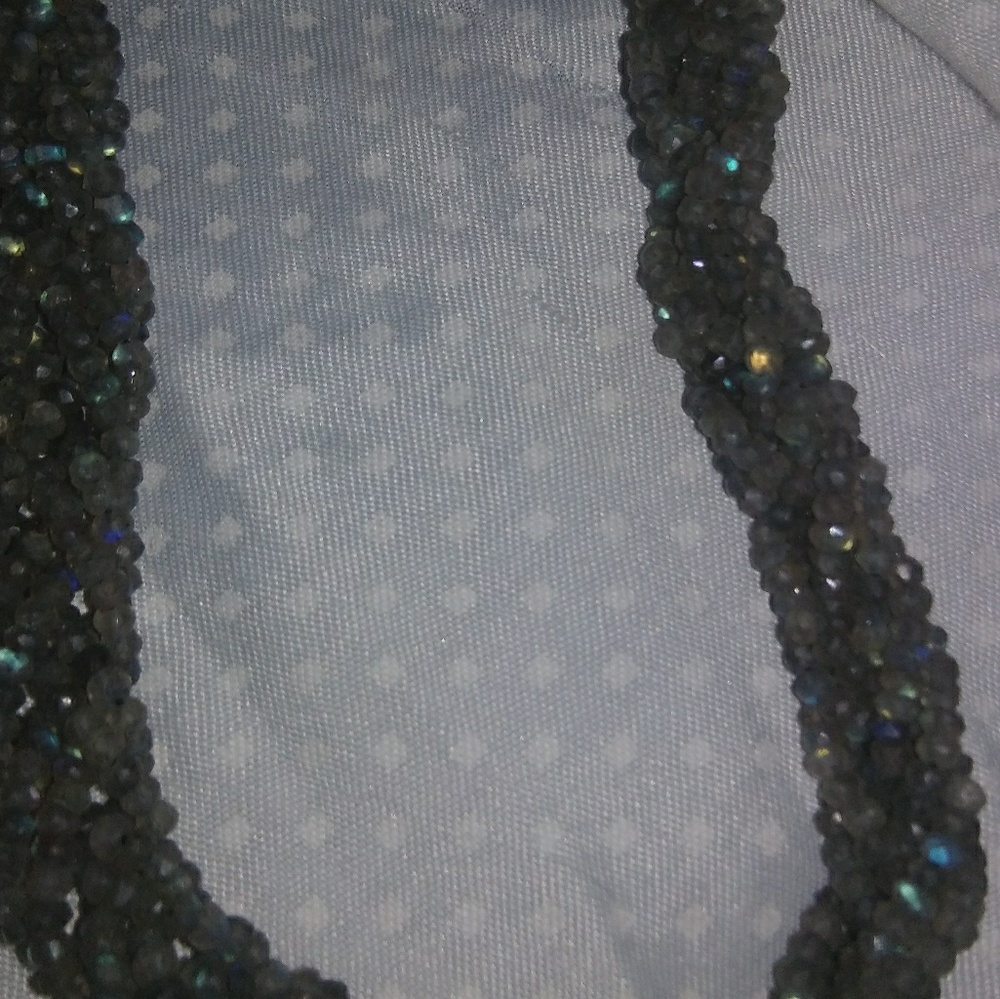 Multi strand laboridite necklace